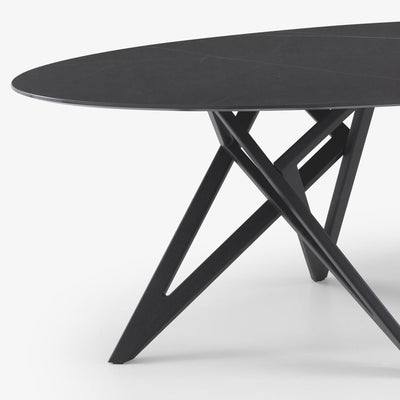 Ennea Oval Dining Table Base In Black Stained Ash by Ligne Roset - Additional Image - 7