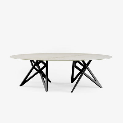 Ennea Oval Dining Table Base In Black Stained Ash by Ligne Roset