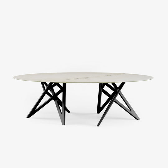 Ennea Oval Dining Table Base In Black Stained Ash by Ligne Roset