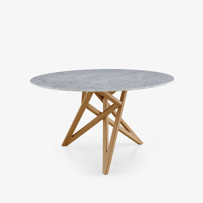 Ennea Round Dining Table Legs In Natural Oak by Ligne Roset - Additional Image - 1