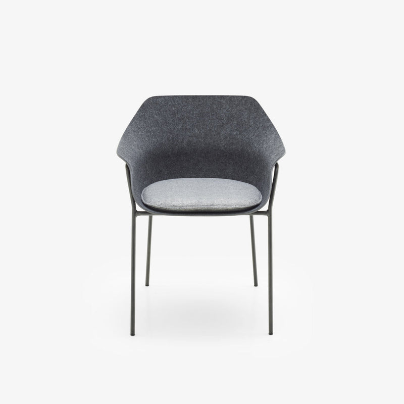 Ettoriano Carver Chair Anthracite Metal Base by Ligne Roset