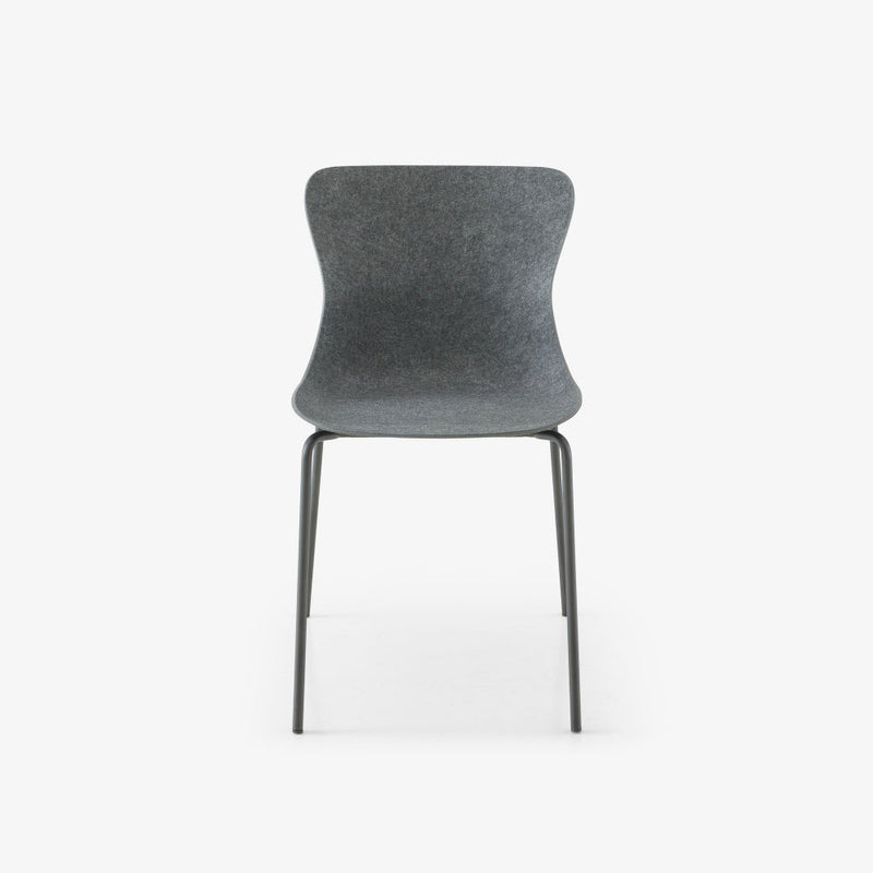 Ettoriano Chair Anthracite Metal Base by Ligne Roset