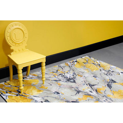 Ex Libris Mustard Art Rug by Timorous Beasties-5