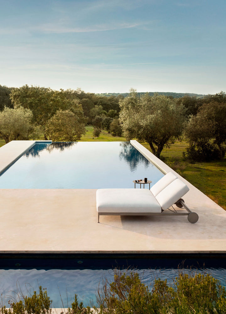 Obi Outdoor Double Chaise Longue With Wheels by Expormim