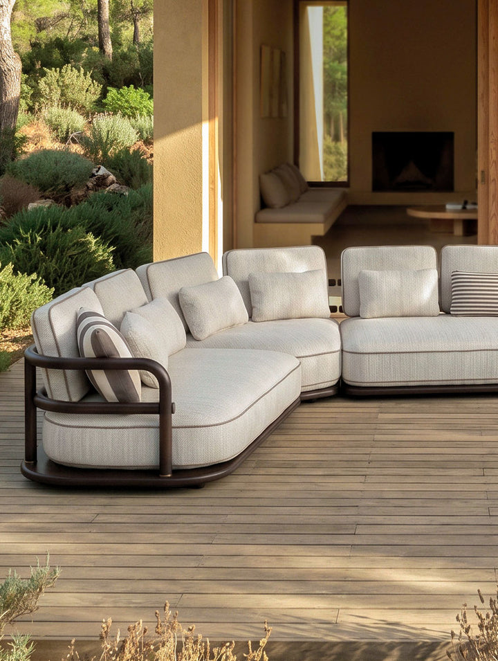 Meridies Outdoor Corner Module With Solid Wood Frame by Expormim