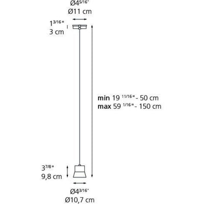 Gio Susp LED 8W 30K 80CRI Dim 2-Wire Black 120V by Artemide 1