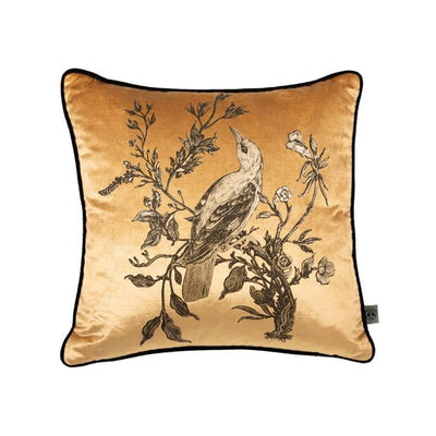 Golden Oriole Velvet Cushion by Timorous Beasties