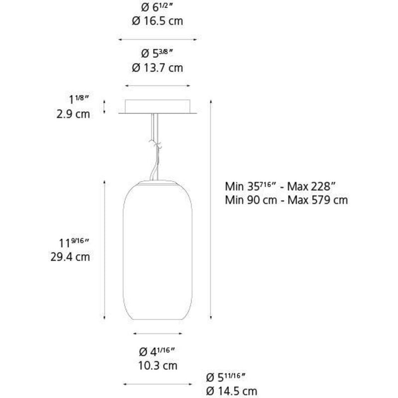 Gople Mini Suspension Lamp with Extension by Artemide 9