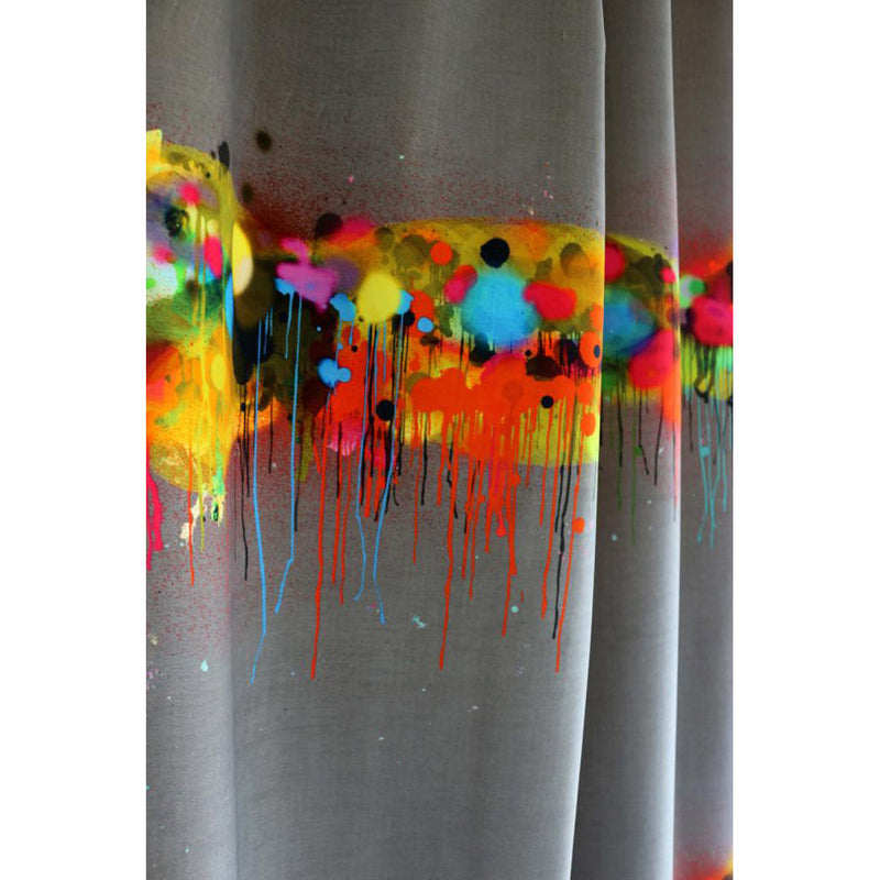 Graffiti Horizon Velvet Fabric Wallpaper by Timorous Beasties-3