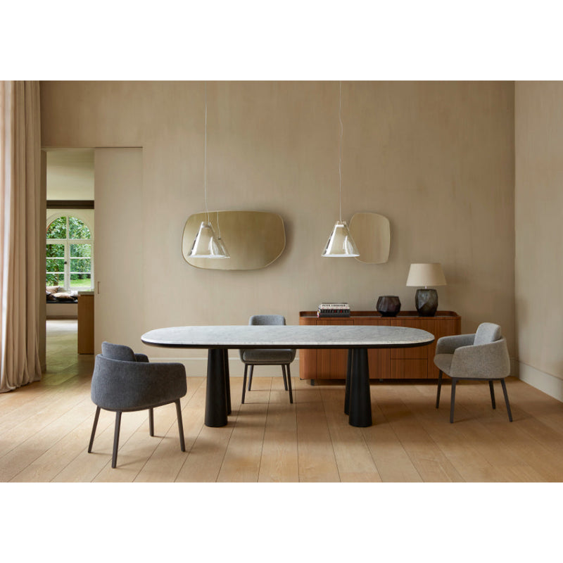 Hashira Dining Table In Black Stained Ash by Ligne Roset - Additional Image - 15