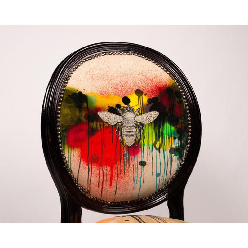 Honey Bee Graffiti Drip Round Dining Chair by Timorous Beasties-3