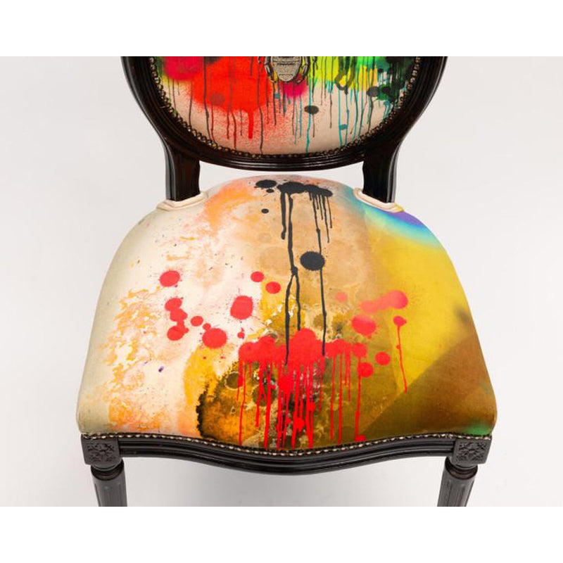 Honey Bee Graffiti Drip Round Dining Chair by Timorous Beasties-4