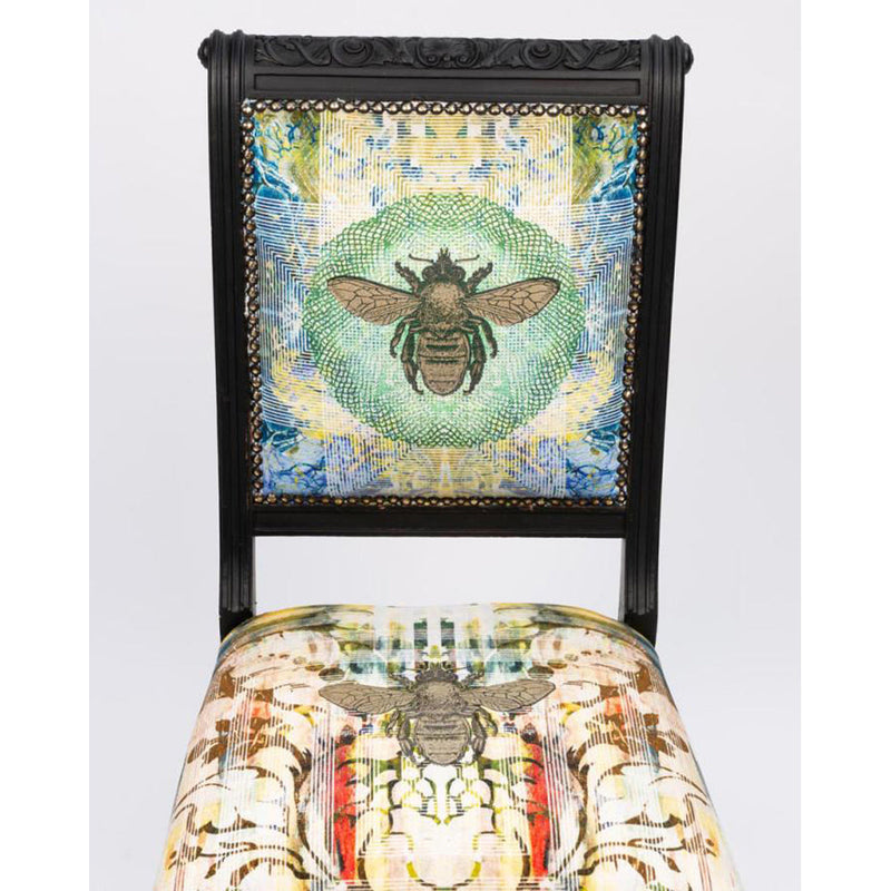 Honey Bee Linear Damask Dining Chair by Timorous Beasties-3