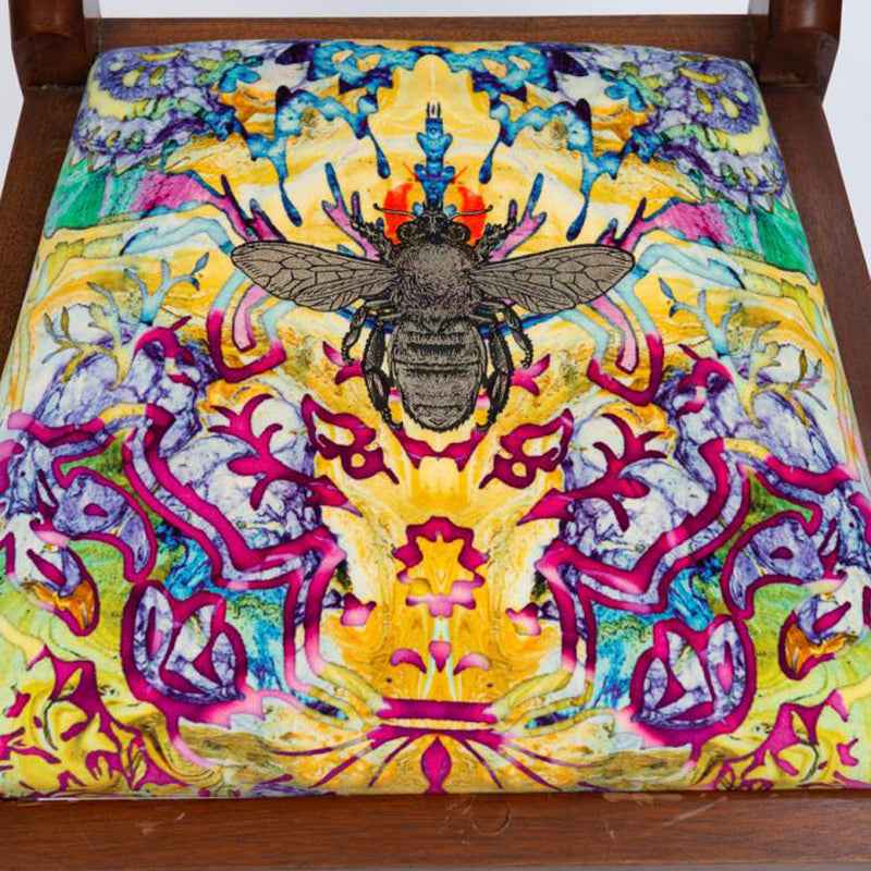 Honey Bee On Custom Damask Dining Chair by Timorous Beasties-4