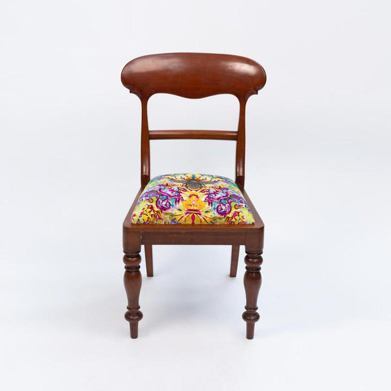 Honey Bee On Custom Damask Dining Chair by Timorous Beasties