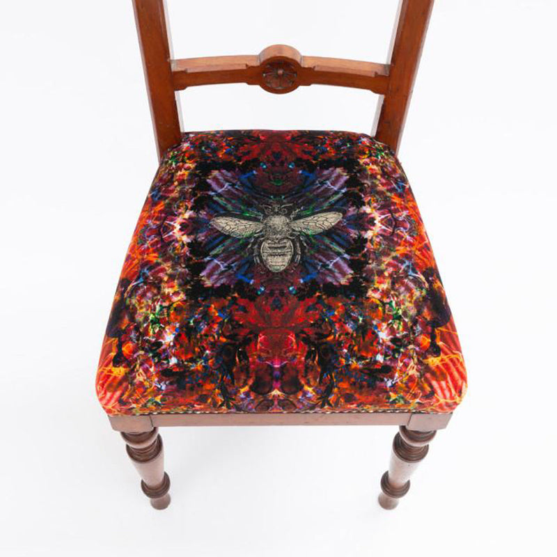 Honey Bee On Multicoloured Damask Dining Chair by Timorous Beasties-2