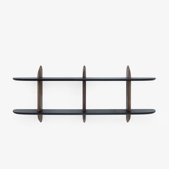 Intervalle Wall Shelf American Walnut / Black Lacquered by Ligne Roset