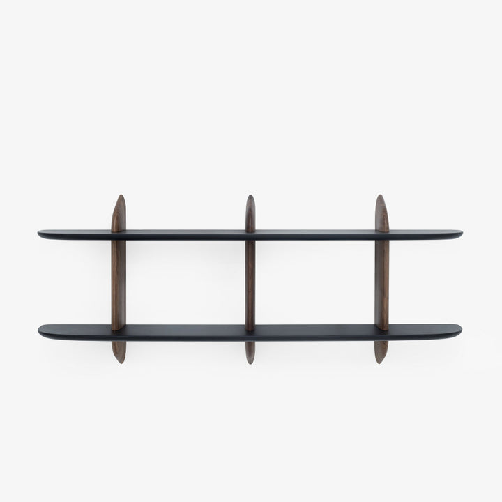 Intervalle Wall Shelf American Walnut / Black Lacquered by Ligne Roset
