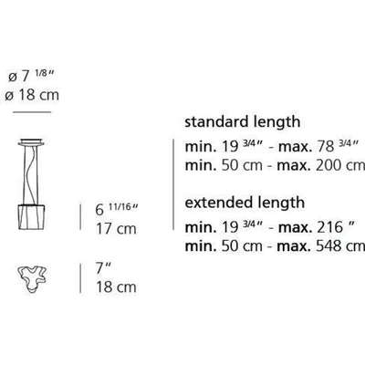 Logico Micro Susp Single Max 60W E12 Grey/White 120V by Artemide 1