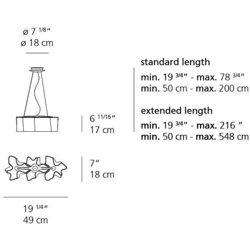 Logico Micro Susp Triple Linear Max 3X60W E12 Grey/White 120V by Artemide 1