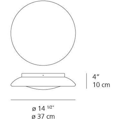 Lunex 15 Wall/Ceil Max 75W E26 Wh/Wh 120V by Artemide 1