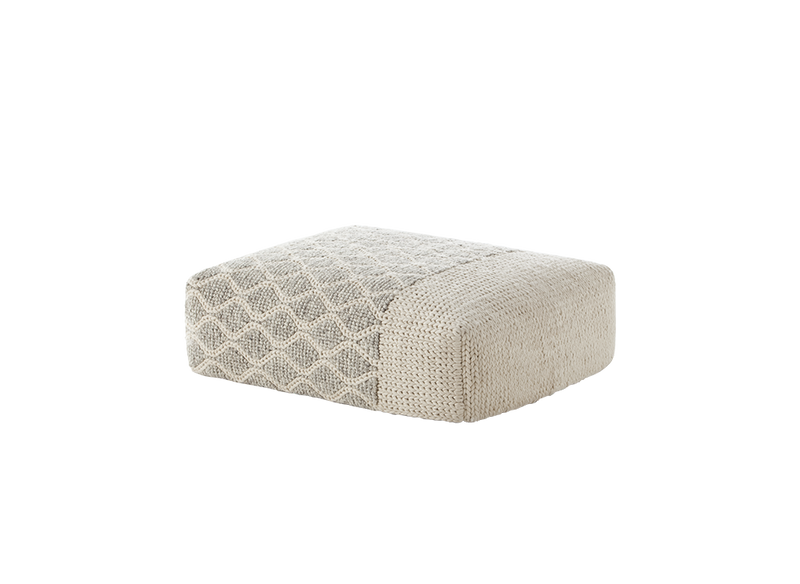 Mangas Space Rectangular Pouf Ivory by GAN