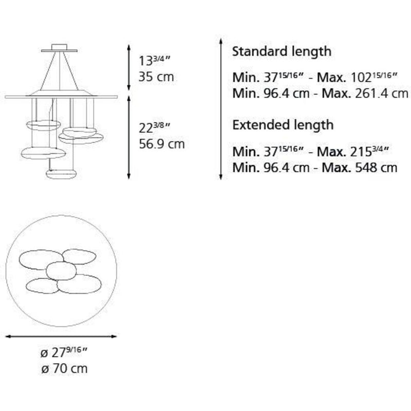 Mercury Mini Suspension Lamp Extension by Artemide 1