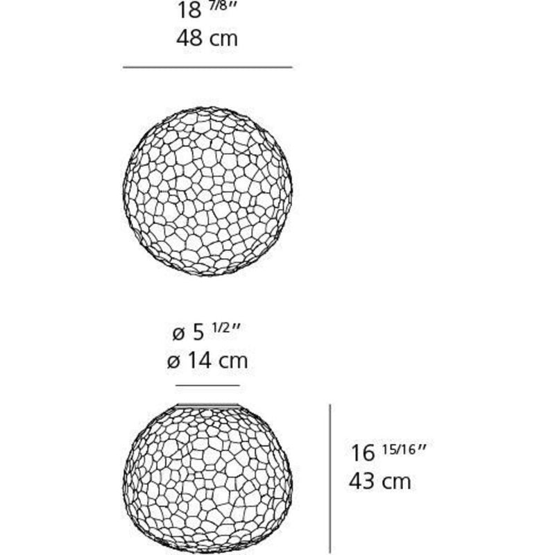 Meteorite 48 Wall/Ceil Max 100 E26 White by Artemide 1