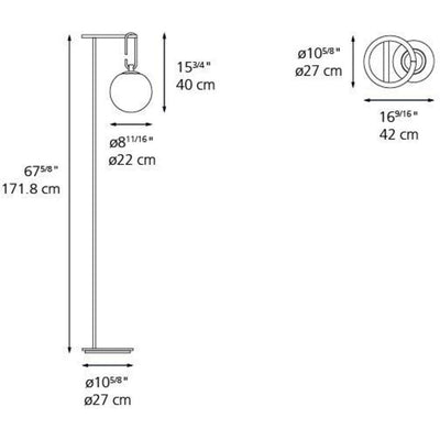 Nh Floor LED Max 15W E26 Gold by Artemide 1