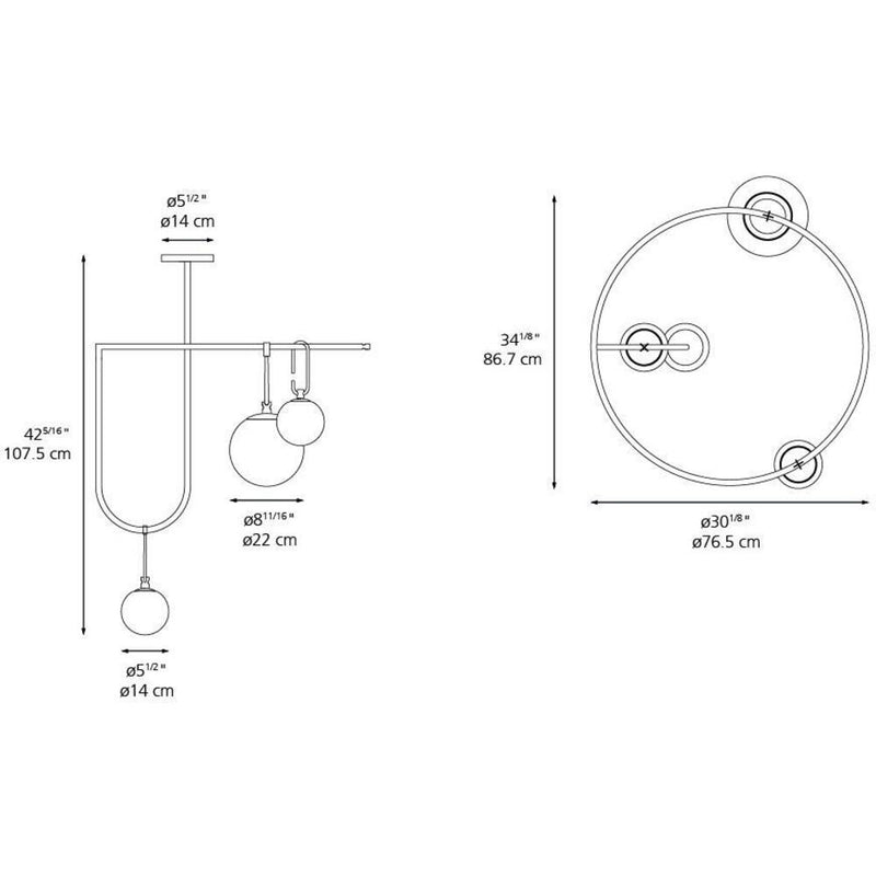 Nh S4 Circ LED Max 1X15W E26 + 2X5W E12 Gold by Artemide 1