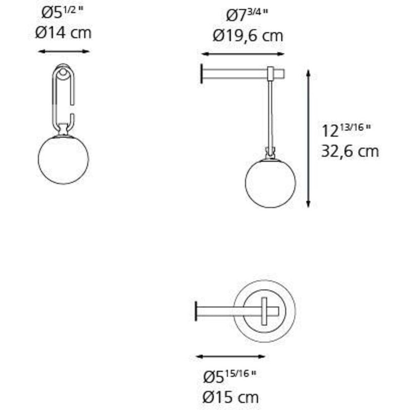 Nh Wall LED Max 5W E12 Gold withPlug by Artemide 1