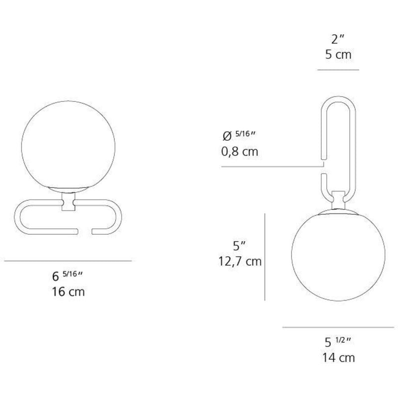 Nh1217 Table withGold Hook LED Max 5W E12 Gold by Artemide 1