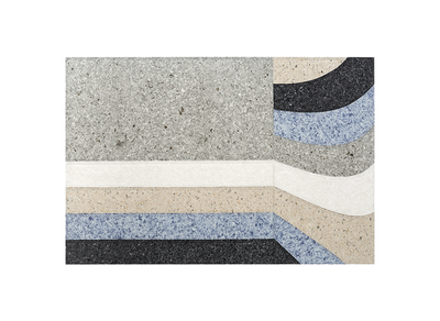 Nuances Felt, Embroidery Curve Rug by GAN