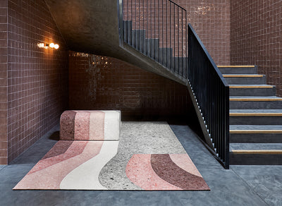 Nuances Felt, Embroidery Curve Rug by GAN