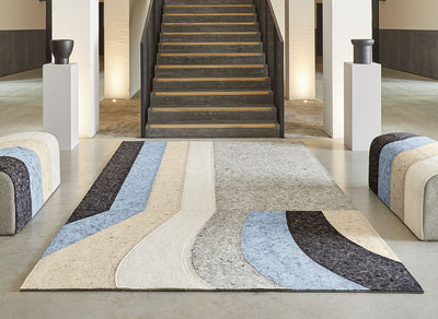 Nuances Felt, Embroidery Curve Rug by GAN