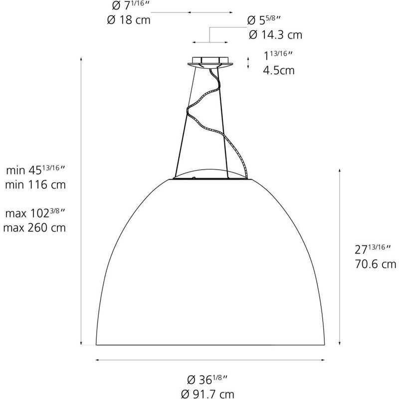 Nur 1618 Acoustic Suspension Lamp by Artemide 2