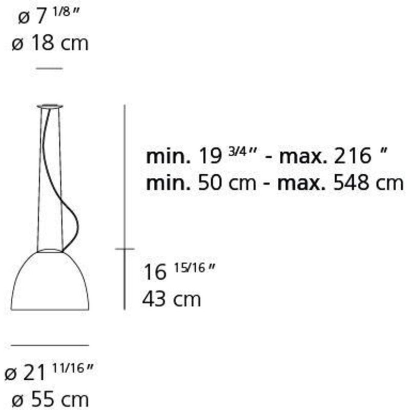 Nur Gloss Suspension Lamp 150W Extension by Artemide 4