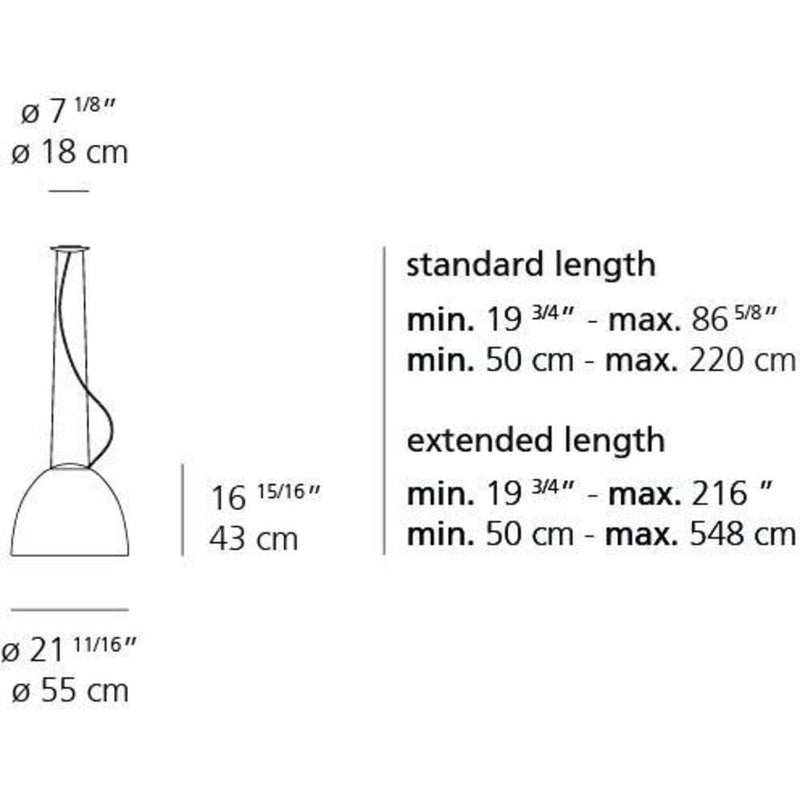 Nur Gloss Suspension Lamp Extension by Artemide 4