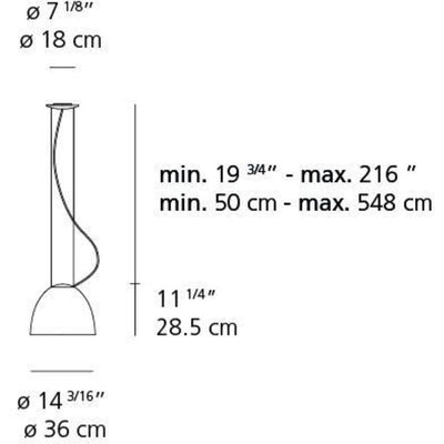 Nur Mini Suspension Lamp 100W Extension by Artemide 2