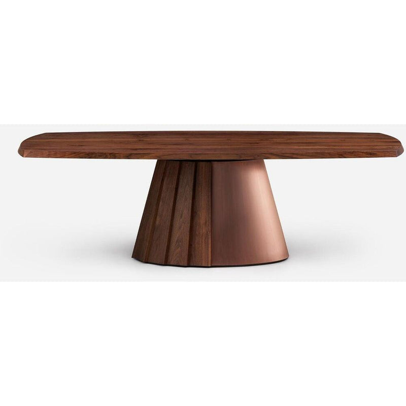 Orion Dining Table - Timber & Metal Base by De La Espada 