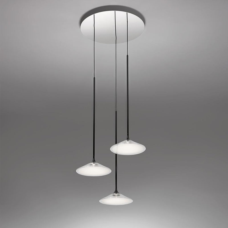 Orsa 21 Chandelier LED 3X7.3W 30K 90CRI Dim 2-Wire Black by Artemide 