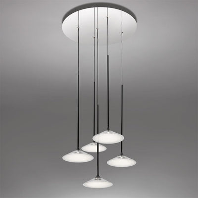 Orsa 21 Chandelier LED 5X7W 30K 90CRI Dim 2-Wire Black by Artemide 