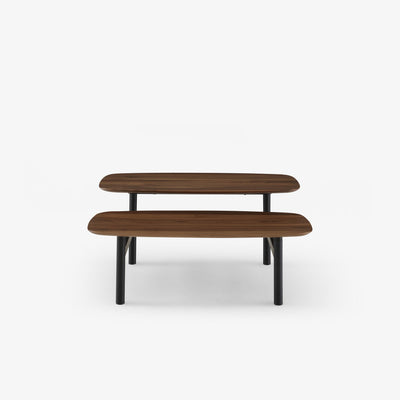 Pantographe Low Table European Walnut Top Black Lacquered Base by Ligne Roset - Additional Image - 1