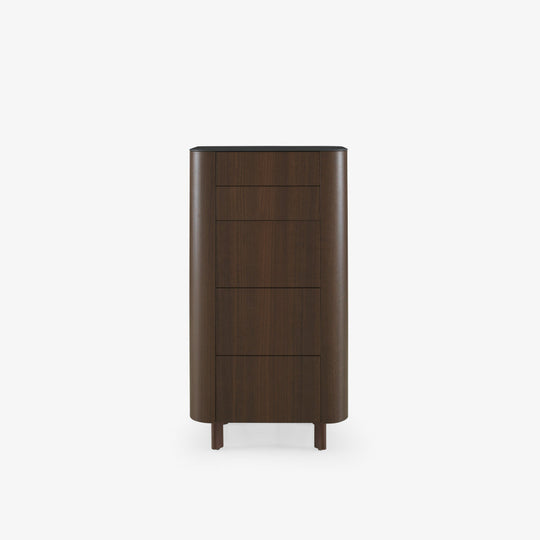 Parabole Chest Of Drawers Dark Walnut Marquinia Ceramic Stoneware Top by Ligne Roset
