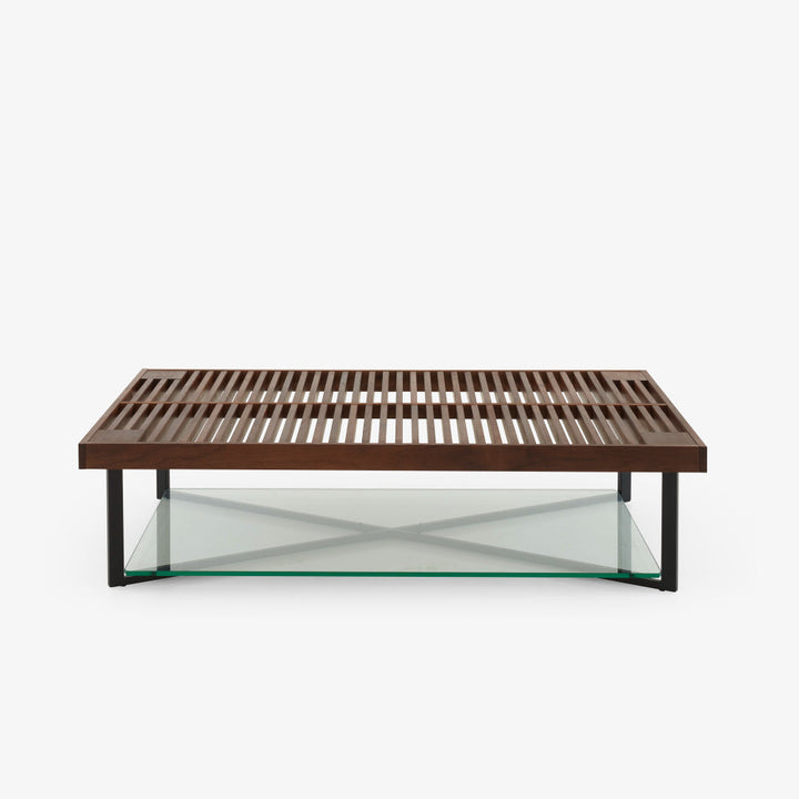 Ponton Low Table Double Surface Black Lacquered Base by Ligne Roset