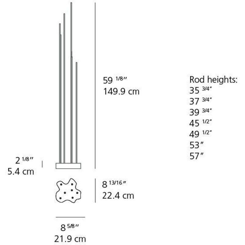 Reeds 7 Floor LED 9.5W Ip20 30K 120V Ul by Artemide 1