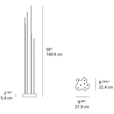 Reeds 7 LED 9.5W Floor Single Ip67 3000K 120V Ul by Artemide 1