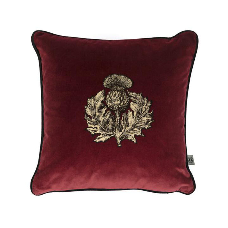 Small Thistle Velvet Cushion by Timorous Beasties