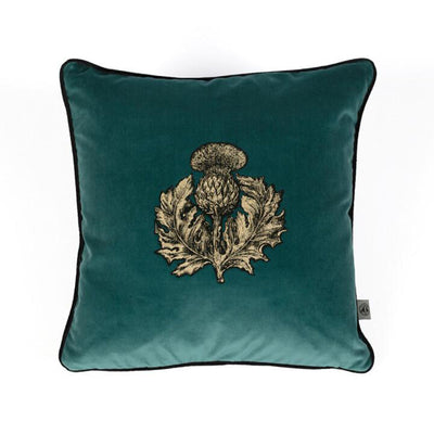 Small Thistle Velvet Cushion by Timorous Beasties