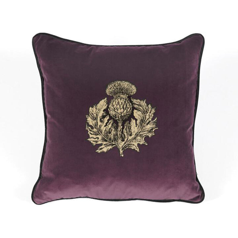 Small Thistle Velvet Cushion by Timorous Beasties